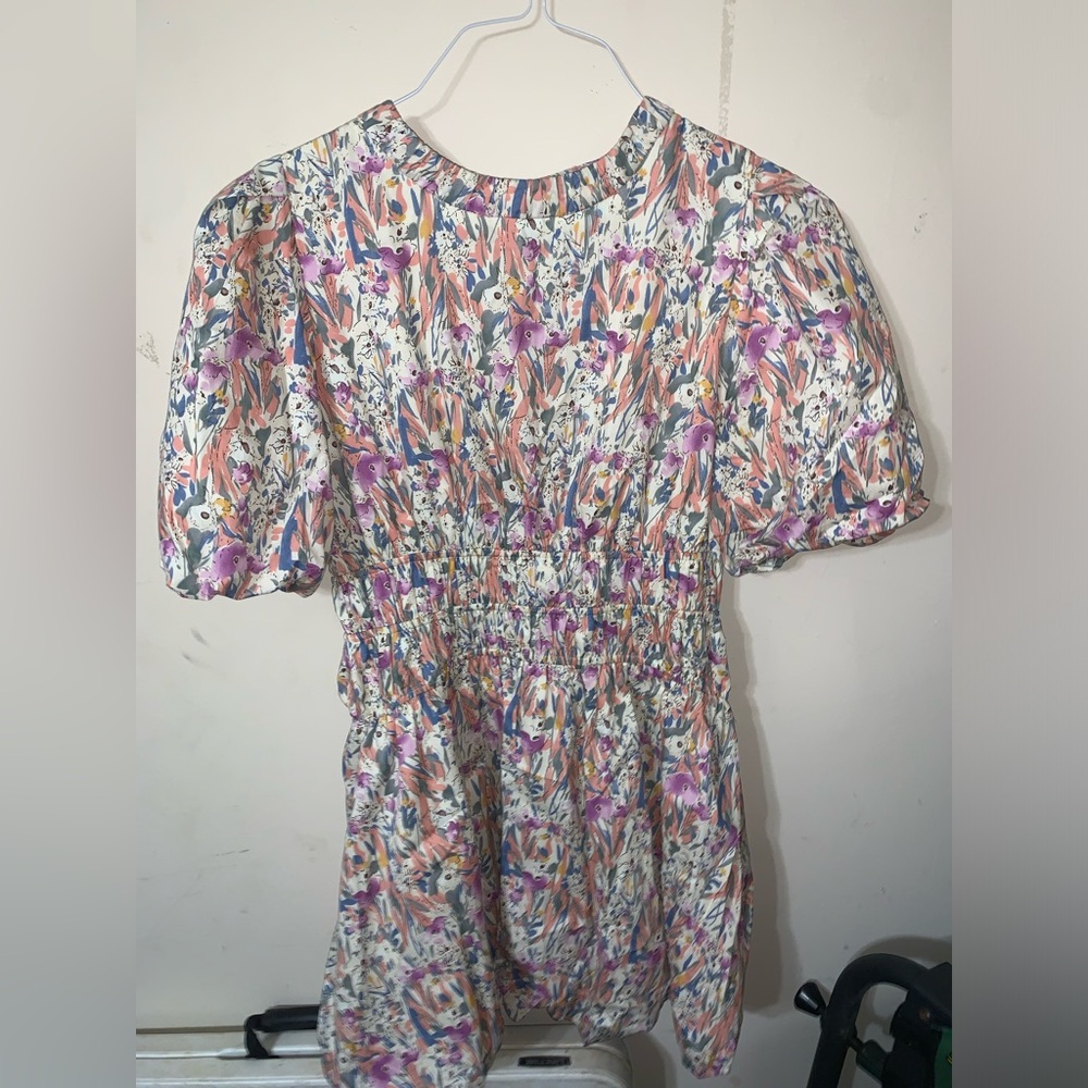 Floral Mini Dress with Puff Sleeves